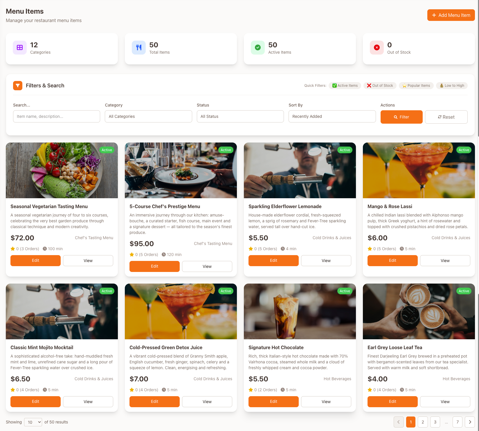 Menu Management